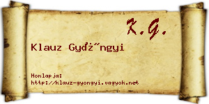 Klauz Gyöngyi névjegykártya