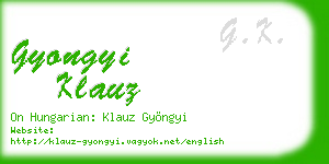 gyongyi klauz business card