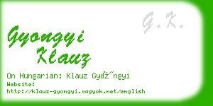 gyongyi klauz business card